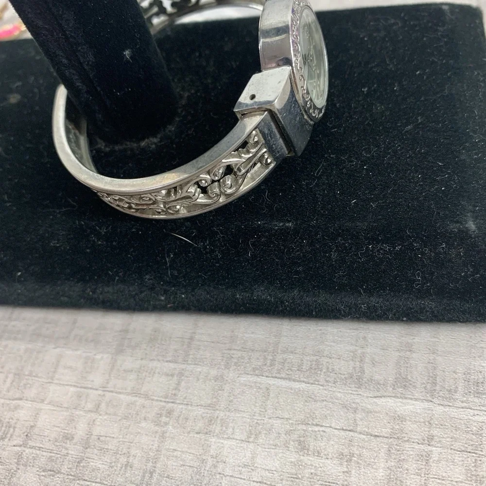 MZ Berger Watch Bangle‎ Women 22mm Silver Tone Stainless Steel Needs Battery